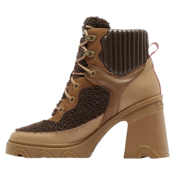 Sorel Women's Brex Heel Cozy Lace Bootie Boots IN BOX Tawny Buff Blackened Brown - Picture 9 of 10